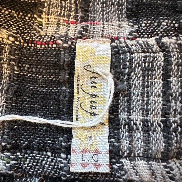 Free People Walk in the Park Plaid Cowl Neck Tunic | Size Large - Picture 6 of 9